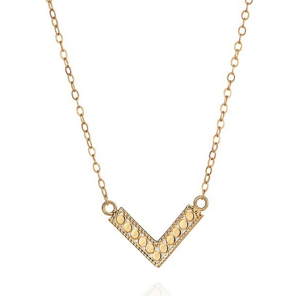 ANNA BECK mini arrow reversible V necklace - gold
